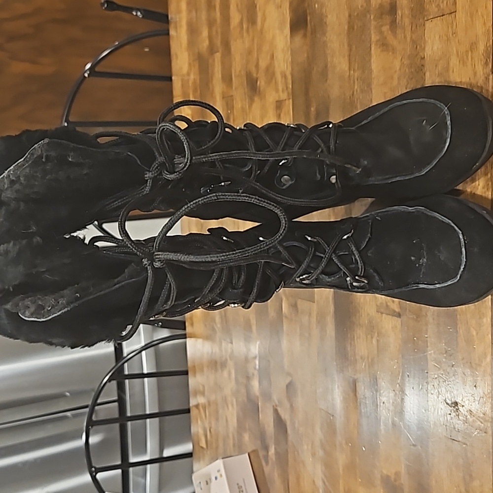 Bearpaw Fleece Lined Wedge Boots - Picture 2 of 5